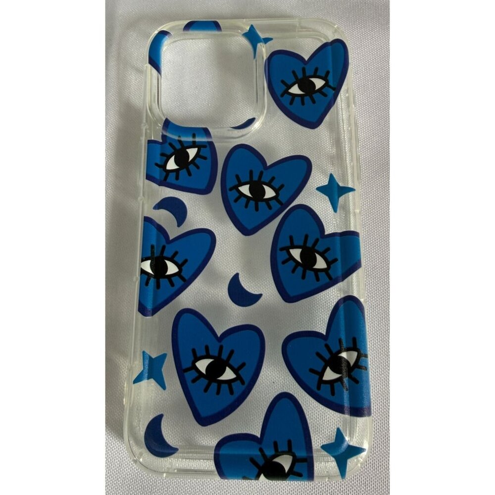 iPhone 14 Pro Max+/iphone15 Pro Max Plastic Case Blue Hearts Design
